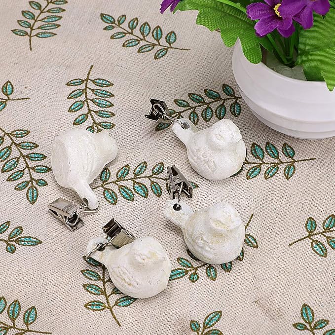 OwnMy Set of 4 White Tablecloth Weights Clip on, Heavy Duty Pendant Tablecloth - Image 4