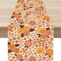 Groovy Floral Table Runner, Retro 70s Hippie Floral Funky Orange Floral Trippy by Unknown