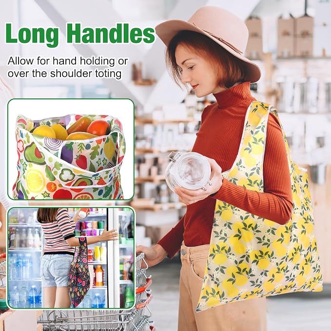 Eccliy 24 Pieces Reusable Grocery Bags Polyester Shopping Bags - Image 5