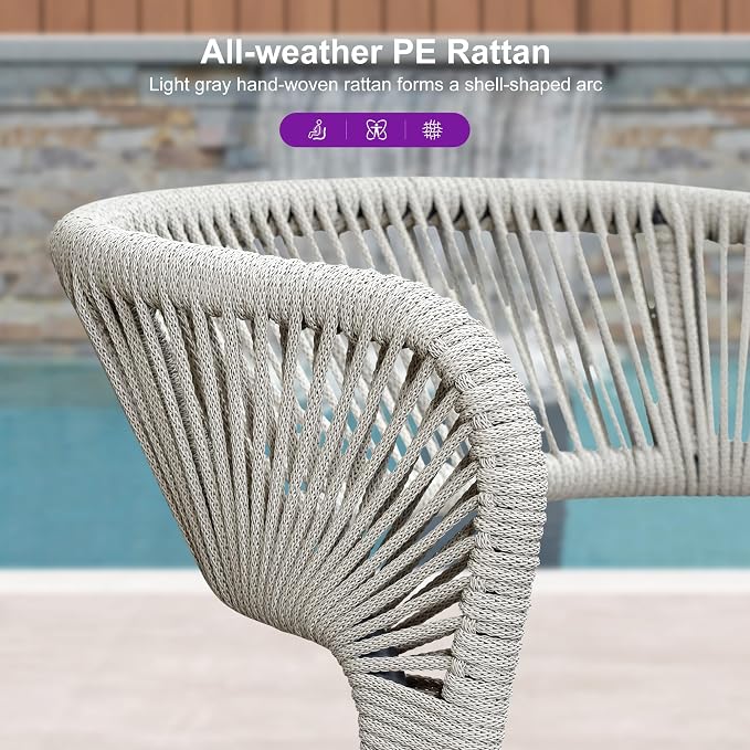 PURPLE LEAF 7 Pieces Outdoor Dining Set Patio Table and Chairs Set Aluminum - Image 7