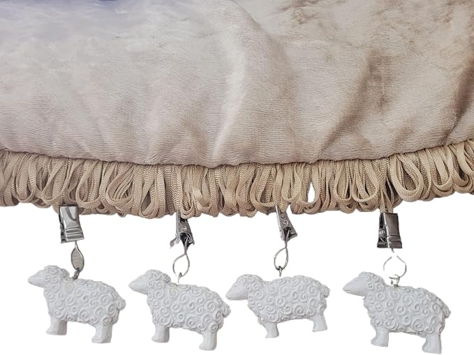 TwoFish Home Set of 4 Sheep Resin Tablecloth Weights Clips Sheep Handicraft - Image 2