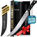 Cutluxe Butcher Knife – 10″ Cimeter Breaking Knife, Razor Sharp Forged High by Cutluxe
