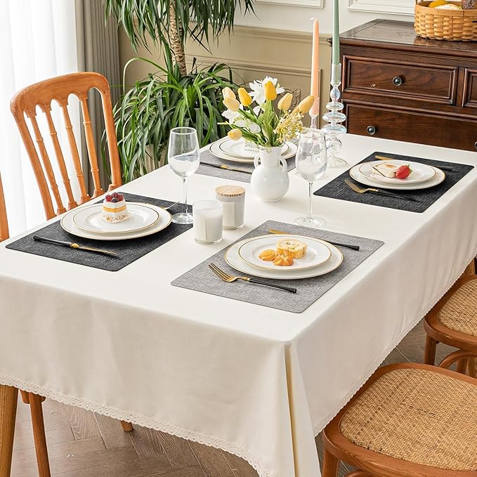 Romanstile Reversible Vinyl Placemats Set of 8, Faux Leather 100% Waterproof - Image 7
