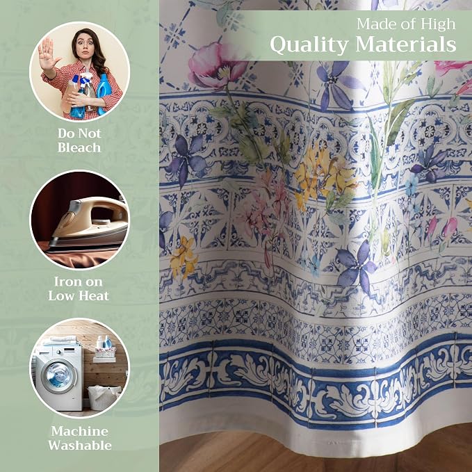 Maison d' Hermine Table Cloth Round Table 100% Cotton 69 Inches Tablecloth - Image 3
