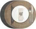 Myir JUN Round Placemats Dual Sided, Faux Leather Place Mats Set of 8 Indoor by MyirJUN