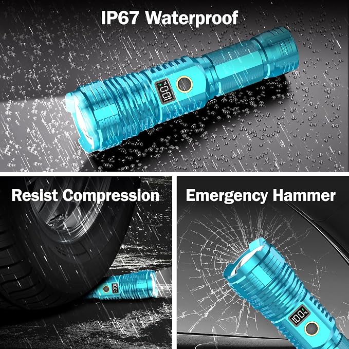 Flashlights High Lumens Rechargeable, LED Super Bright Flash Light Long Beam - Image 7