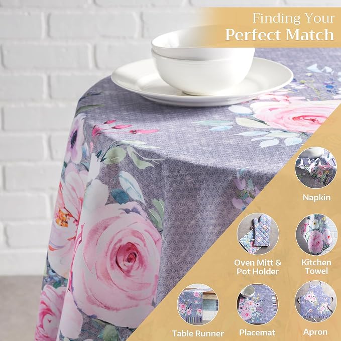 Maison d' Hermine Table Cloth Round Table 100% Cotton 63 Inches Tablecloth - Image 5