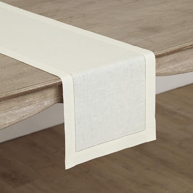 Solino Home Linen Ivory Table Runner 36 Inches - Image 2