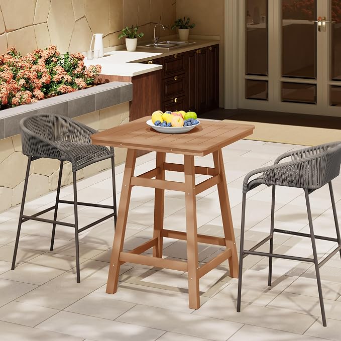 Costaelm Outdoor Bar Table, Patio Bistro Dining Pub Table - Image 2