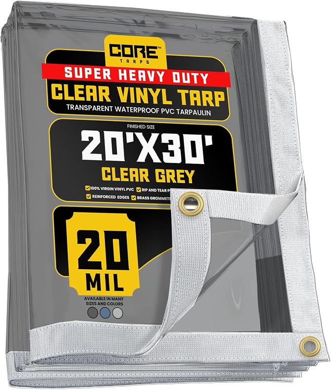Core Tarps 20 Mil Extreme Heavy Duty Clear Tarp by CoreTarps