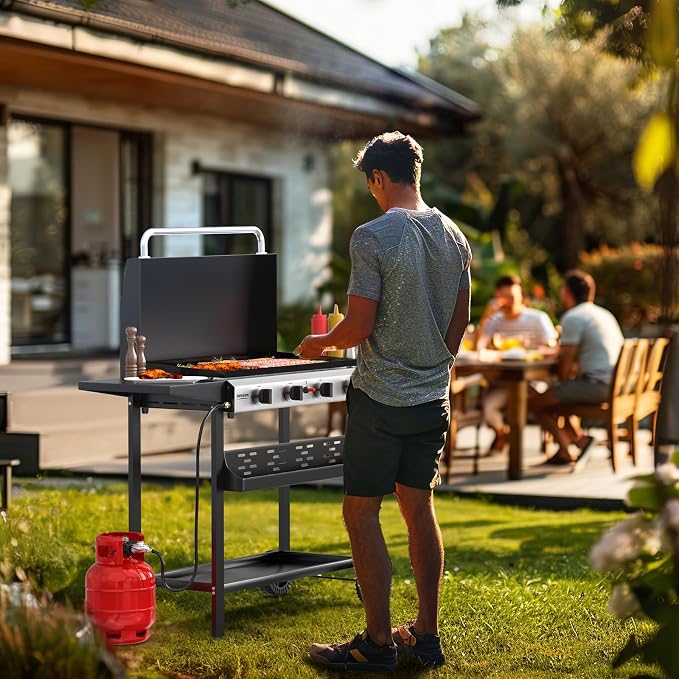 ROVSUN 4 Burner Portable Propane Griddle - Image 7