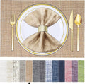 BETEAM Placemats Set of 8, Woven Vinyl Placemat by BETEAM