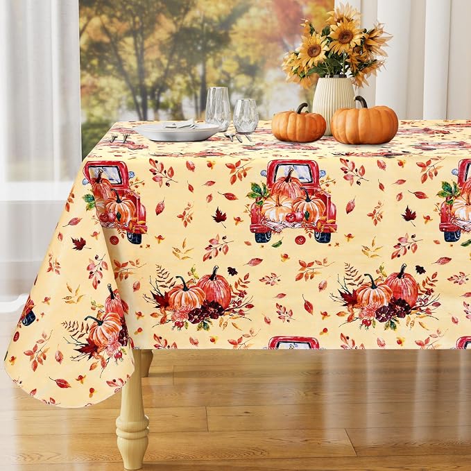misaya Rectangle Waterproof Vinyl Table Cloth, Wipeable Tablecloth by misaya