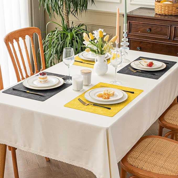 Romanstile Reversible Vinyl Placemats Set of 6, Faux Leather 100% Waterproof - Image 7