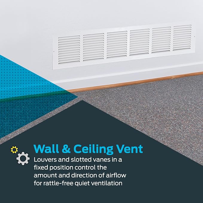 EZ-FLO 30 x 6 Inch White Return Air Vent Cover - Image 4