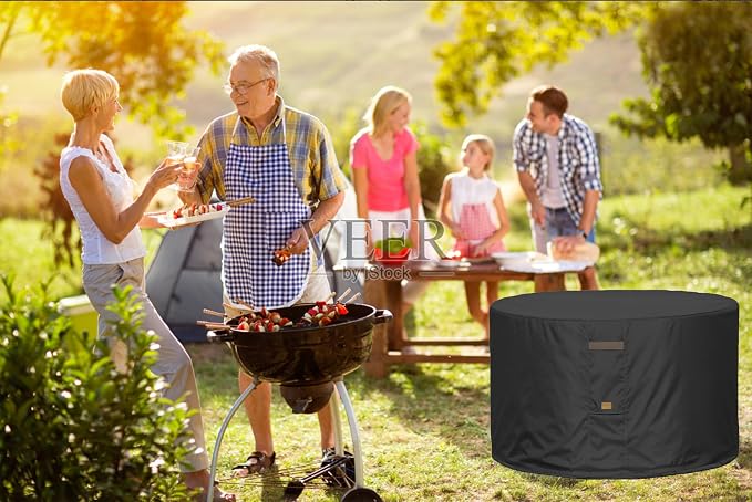 Fire Pit Cover 600D Heavy Duty Waterproof Fabric - Image 9