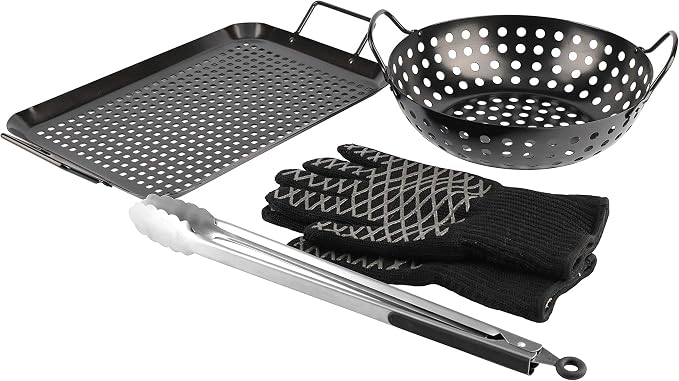 Grill Topper BBQ Grilling Matte Black Pan/Tray 5-Pcs Value Pack by Unknown