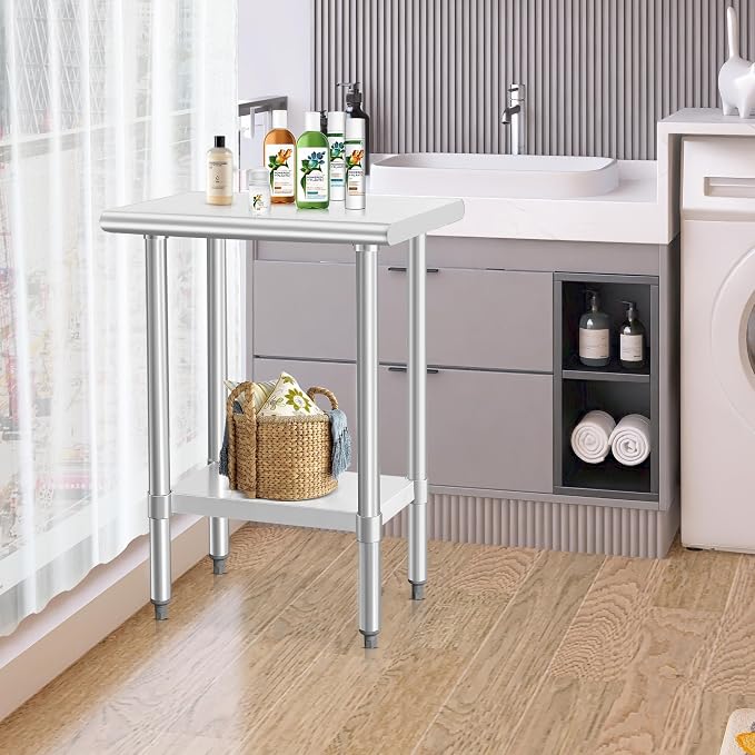 HARDURA Stainless Steel Work Table Commercial 18×24 Inches Kitchen Prep Table - Image 7