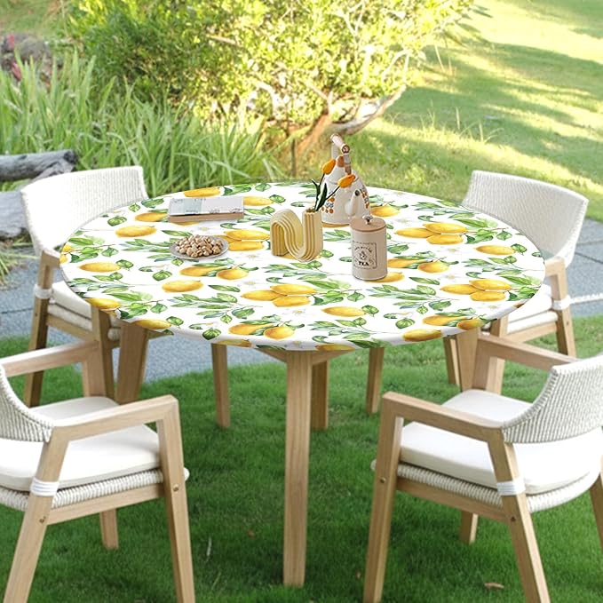 Lemon Round Fitted Tablecloth - Image 7