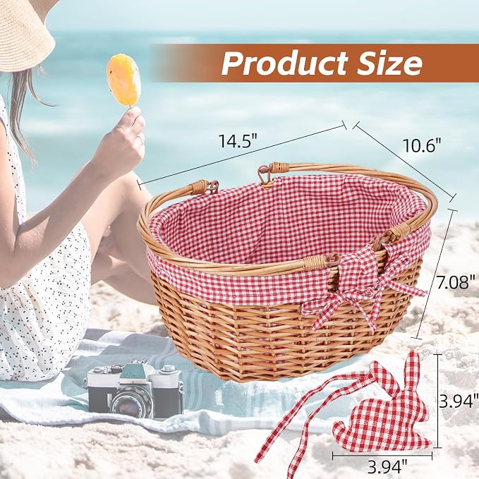 G GOOD GAIN Wicker Picnic Basket - Image 3