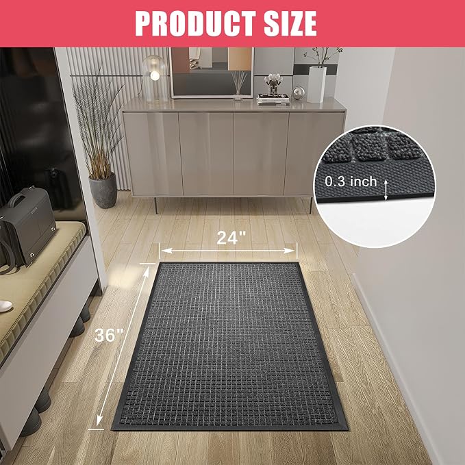 Kuyal Front Door Mat, Waterproof Welcome Mats - Image 3