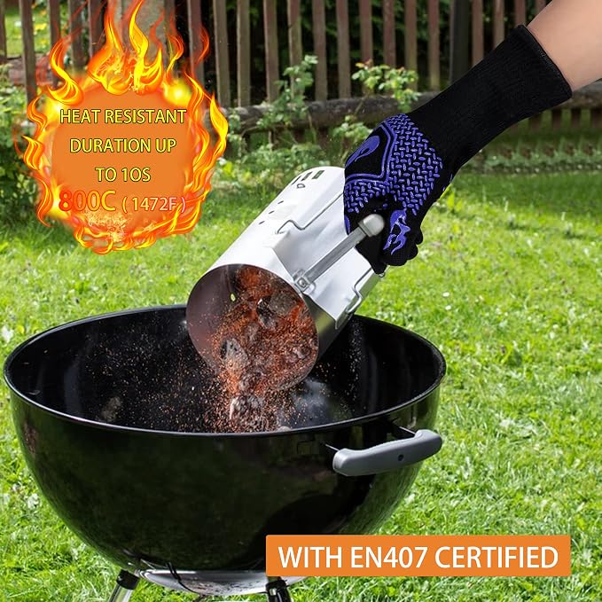 BBQ Fireproof Gloves, Grill Cut-Resistant 1472°F Heat Resistant Gloves - Image 5