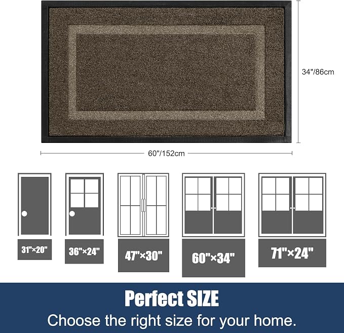 Extra Large Front Door Mat Outside Entrance Indoor Doormat, Outdoor Door Mats - Image 2