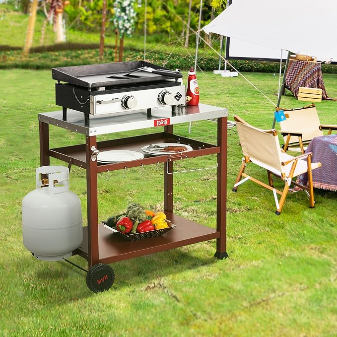 3-Shelf Outdoor Grill Table, Pizza Oven Table - Image 6
