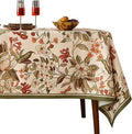 ISAENNE Designer Bohemian Linen Rectangular Tablecloth, Colorful Floral Pattern by Isaennehomedecoration