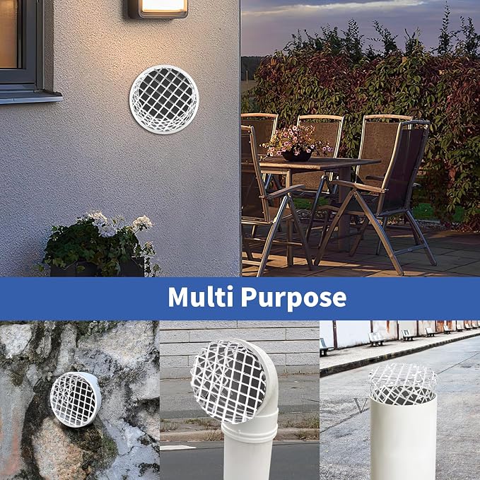4" PVC Termination Vent Mesh Cap, 304 Stainless Steel Dryer Vent Screen Outdoor - Image 7