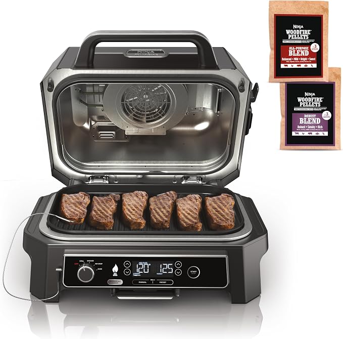 Ninja | Grill & Smoker | Outdoor Woodfire Pro XL | 4 in 1 Grill, BBQ Smoker by Ninja