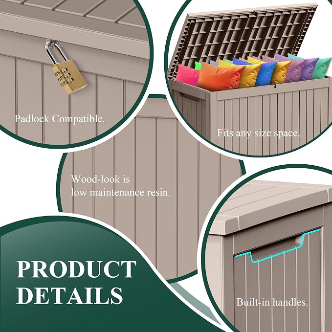 230 Gallon Outdoor Storage Box – Resin Deck Box - Image 4