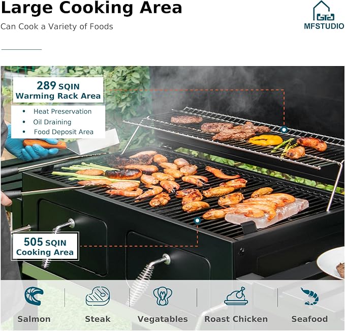MFSTUDIO Multifunctional Extra Large 49 Inch BBQ Charcoal Grills - Image 2