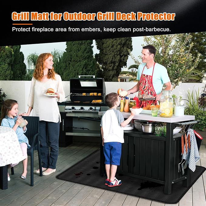 Large Under Grill Mat for Outdoor Grill, Double-Sided Fireproof Grill Pad - Image 2