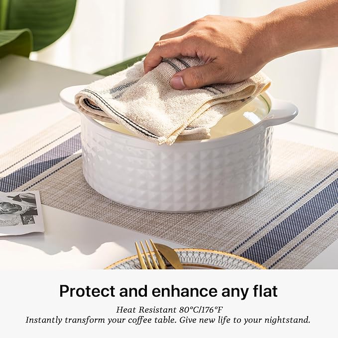 LEXMORE Placemats Set of 6 Vinyl/Plastic Woven Place Mats - Image 5