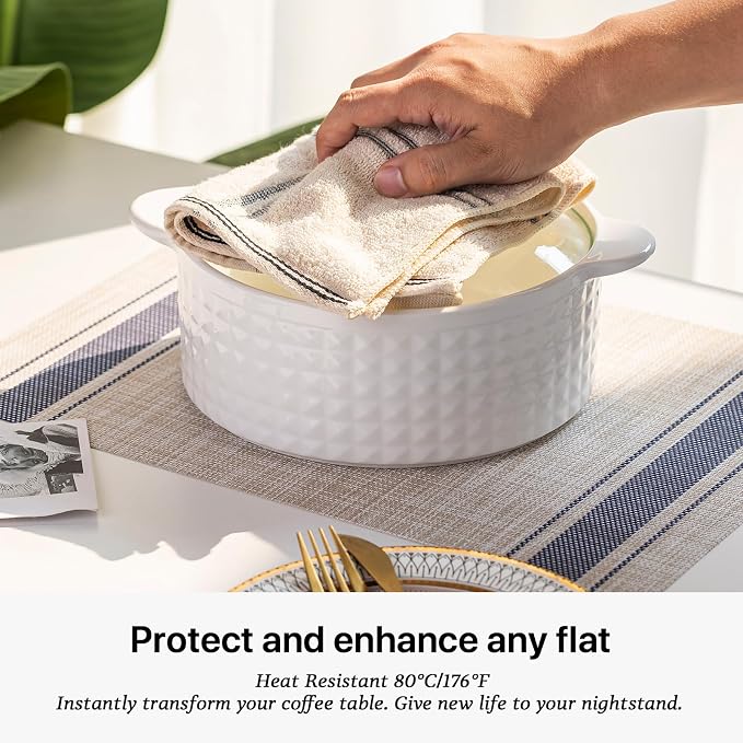 LEXMORE Placemats Set of 8 Vinyl/Plastic Woven Place Mats - Image 5