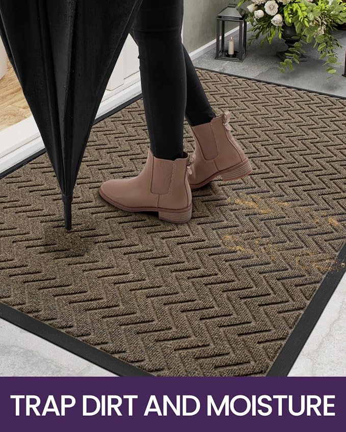 DEXI Front Door Mat Outside Entrance, 17x29 Rubber Entry Doormat Heavy Duty - Image 5