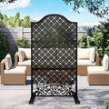 Outdoor Freestanding Decorative Privacy Screen 72" H×47" W Metal Room Divider by XOCUWU
