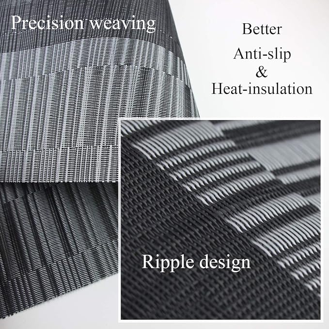 PIGCHCY Placemats, Washable Durable Woven Vinyl Placemats - Image 3