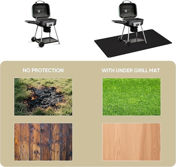 Grill Floor Mat 70x48 Inch Fiberglass with Silicone Coating