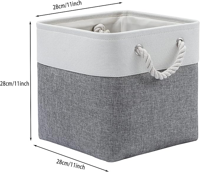 11 x 11 Inch Cube Storage Bins, 6 Pack Large Collapsible Fabric Storage Bin - Image 5