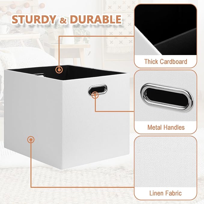 Posprica 13x15x13in Collapsible Storage Bins, Fabric Foldable Cube Storage Boxes - Image 5