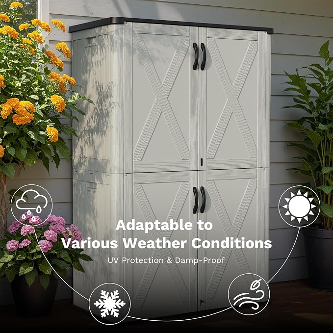 Greesum Outdoor Storage Cabinet, 50 Cu.Ft Deck Box Without Shelves, Waterproof - Image 6
