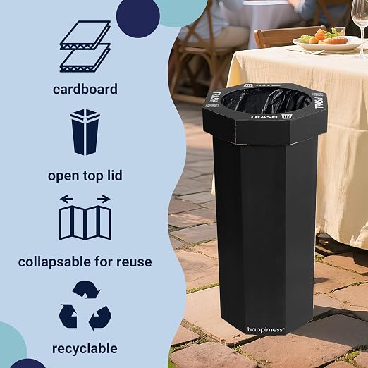 Eyely MPH1300D-SET2 Sal 25-Gallon Disposable Corrugated Cardboard Event Trash - Image 2