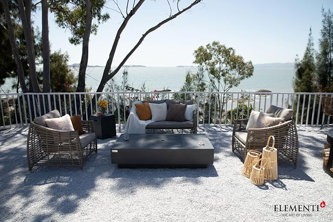 Elementi+ | Cannes Gas Fire Pit Cast Concrete 60" Rectangular Fire Table - Image 3