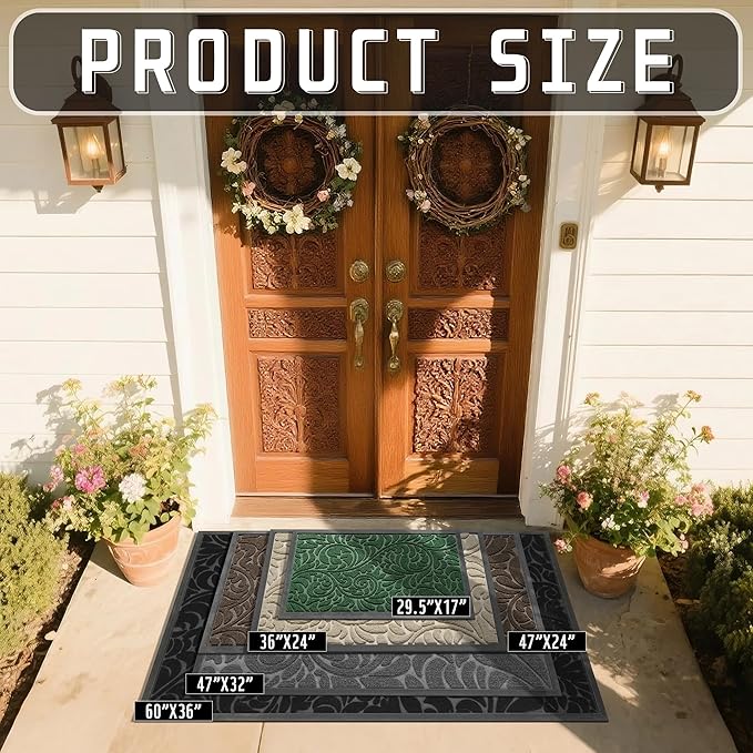 Yimobra Extra Large Door Mat 60x36, Waterproof Sturdy Outdoor Mats - Image 2