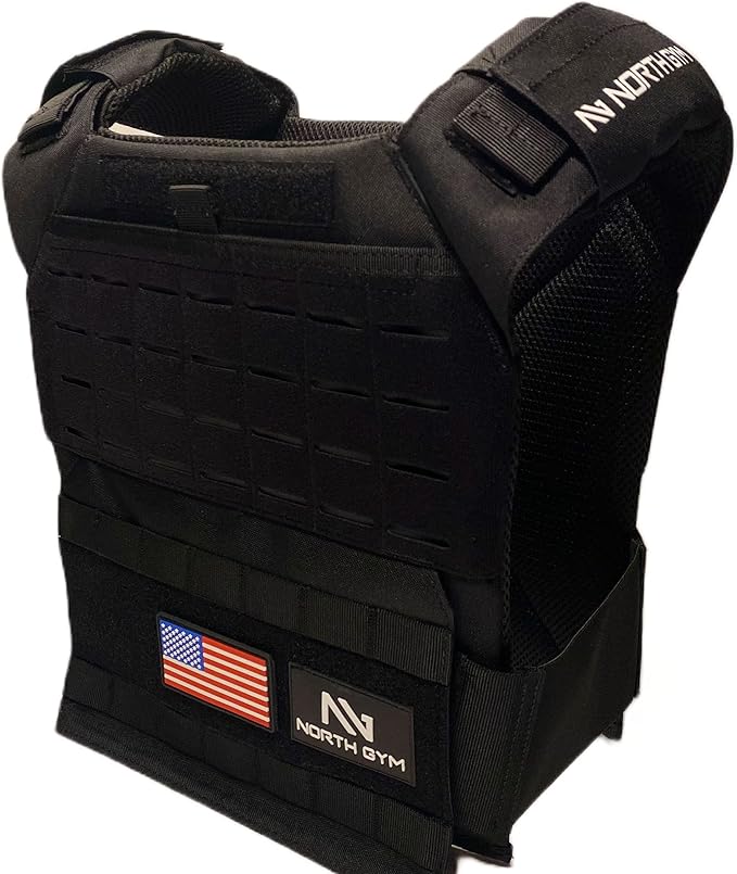 Northgym Adjustable Weighted Vest/Incl. 3D Weight Plates in 14lbs / 20lbs/ by NorthGym