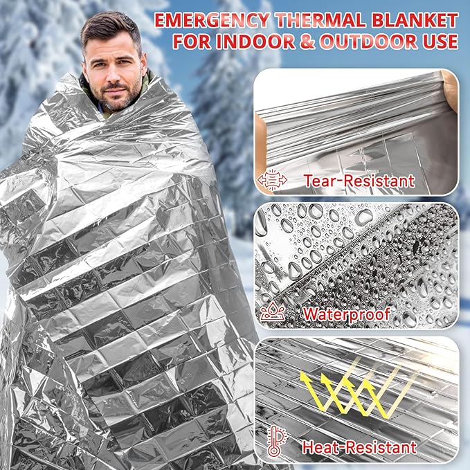 SecuCaptain Survival Emergency Thermal Blankets: 75 Pack Extra Large 84” x63” - Image 4