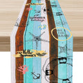 Retro Summer Table Runner, Coastal Starfish Beach Seashell Ocean Nautical by Unknown