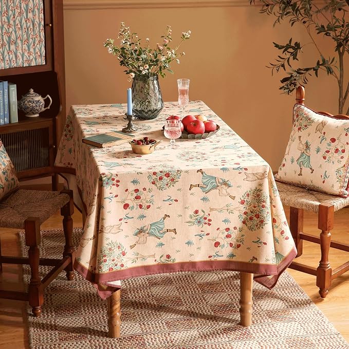 patdrea Designer Vintage Beige Tablecloth - Image 3